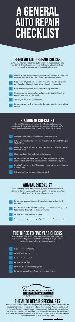 A General Auto Repair Checklist