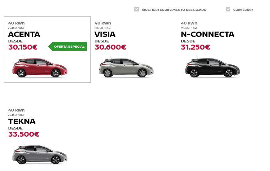 Nissan Leaf now without entry-level Visia trim