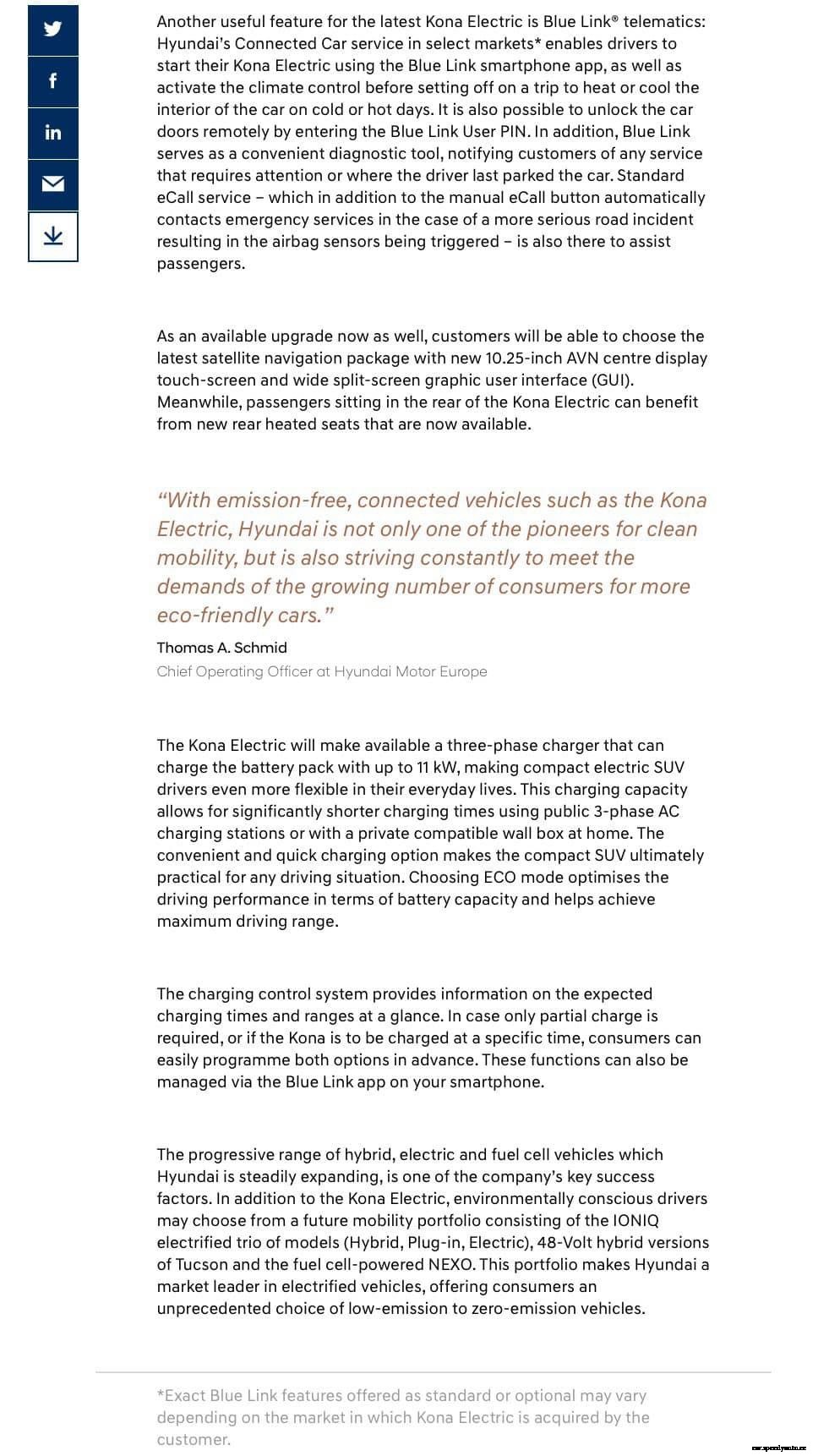 2020 Hyundai Kona Electric gets a 11 kW on-board charger