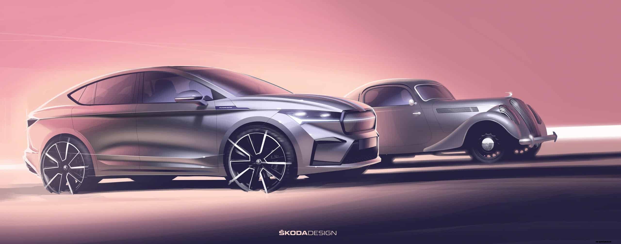 Design Sketches of the 2022 ŠKODA ENYAQ COUPÉ iV Released
