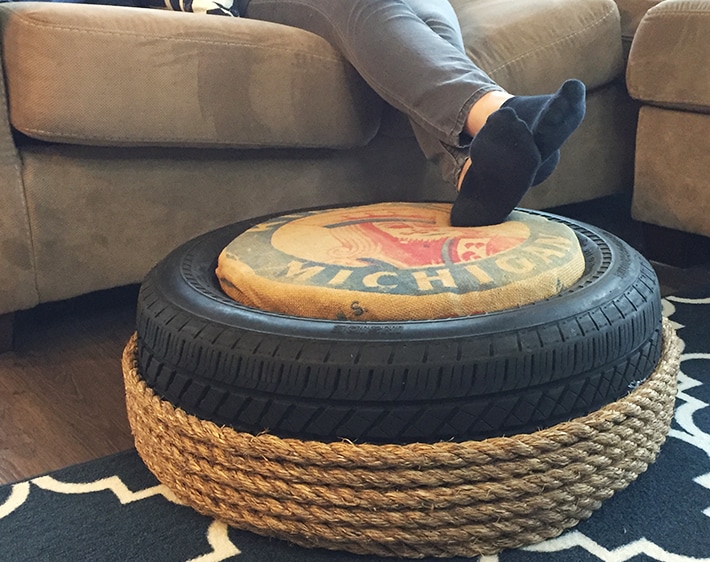 DIY Tire Crafts: Transform an Old Tire into an Ottoman