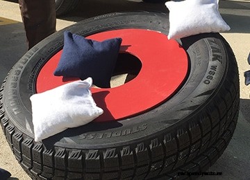 DIY: Make a Cornhole Set Out of Old Tires