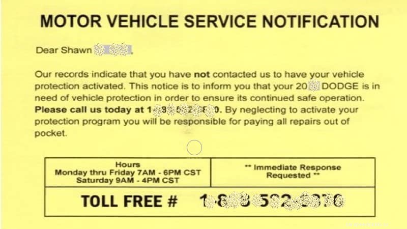 Motor Vehicle Service Notification: Is It A Scam or Not?