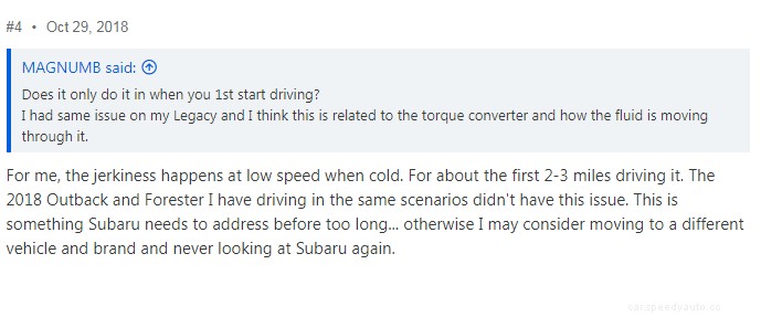 Subaru Forester CVT Transmission Problem