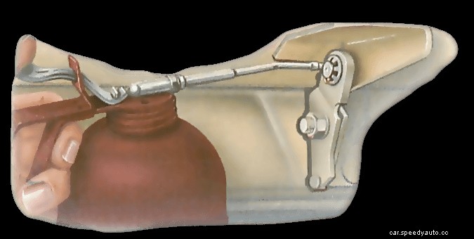 Lubricating hinges, pedals and locks