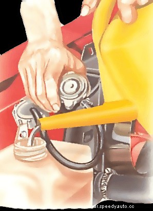 Draining and refilling a fully sealed cooling system