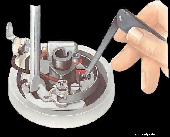 Fitting and adjusting contact-breaker points