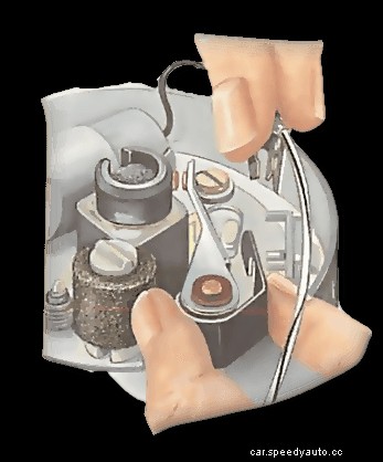 Fitting and adjusting contact-breaker points
