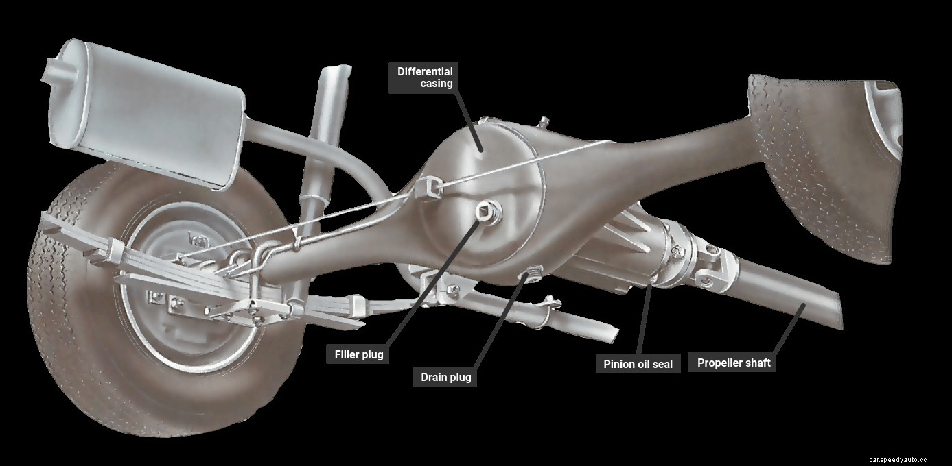 Checking the rear axle for leaks and changing the oil