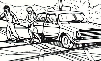 Crossing train tracks safely