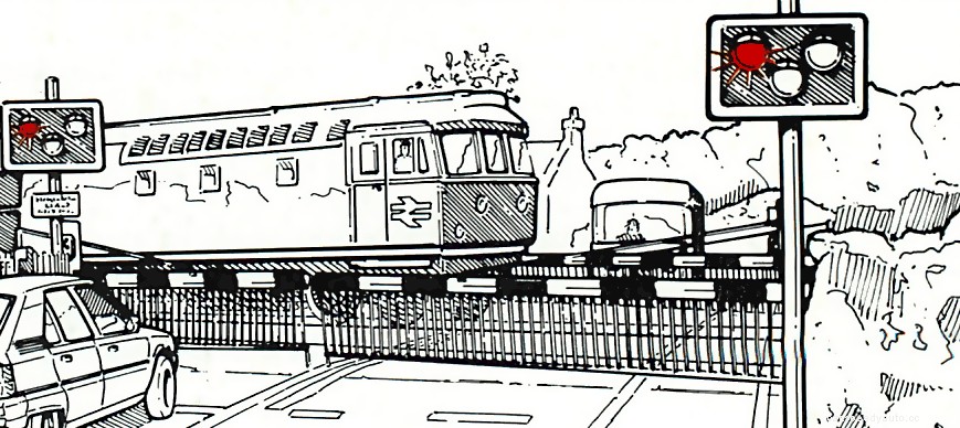 Crossing train tracks safely