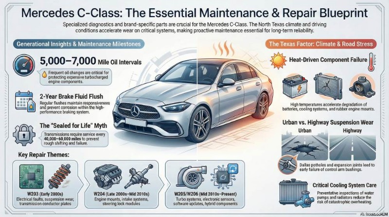 Expert Mercedes C-Class Repairs in Dallas & Plano – Trusted Service & Genuine Parts