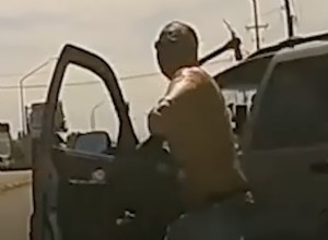 Watch as Road Rager Chucks a Hammer at a Car